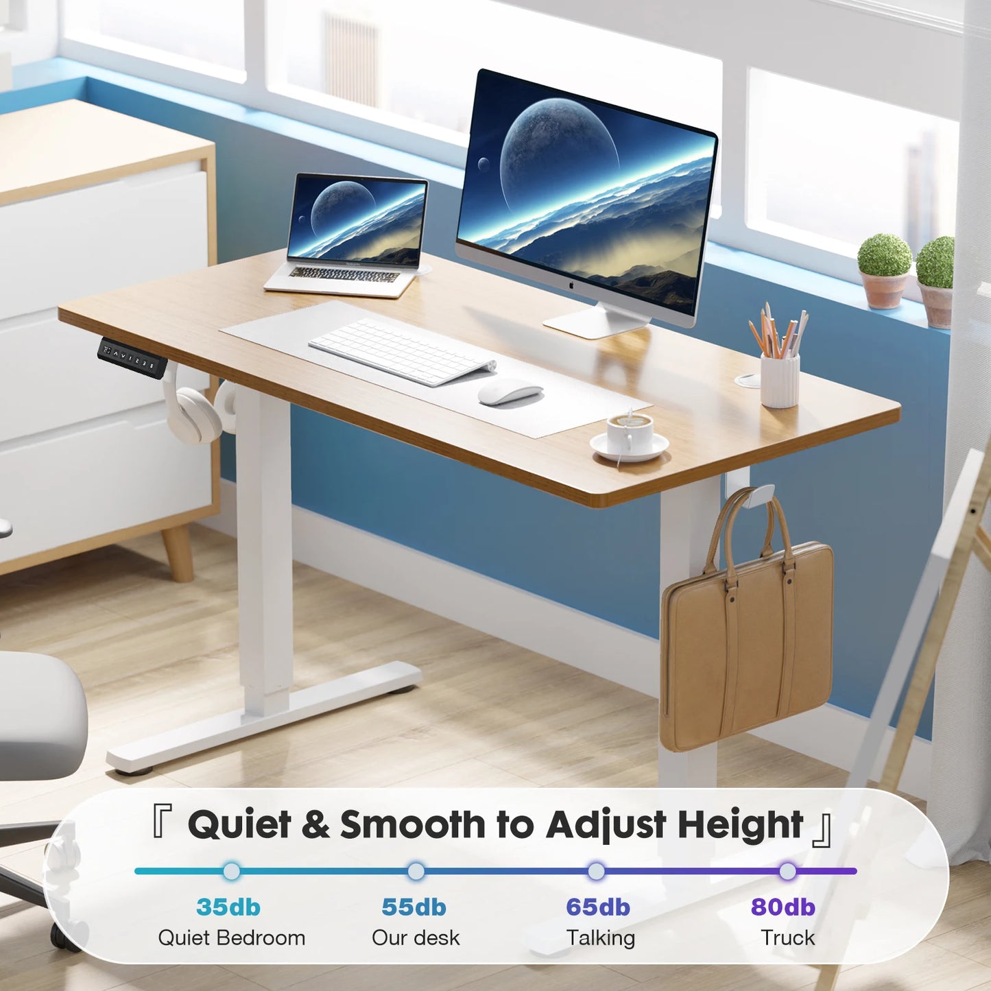 WellNest Arrangements  Electric Standing Desk – Sleek, Adjustable Sit-Stand Workspace (40x24 Inch)