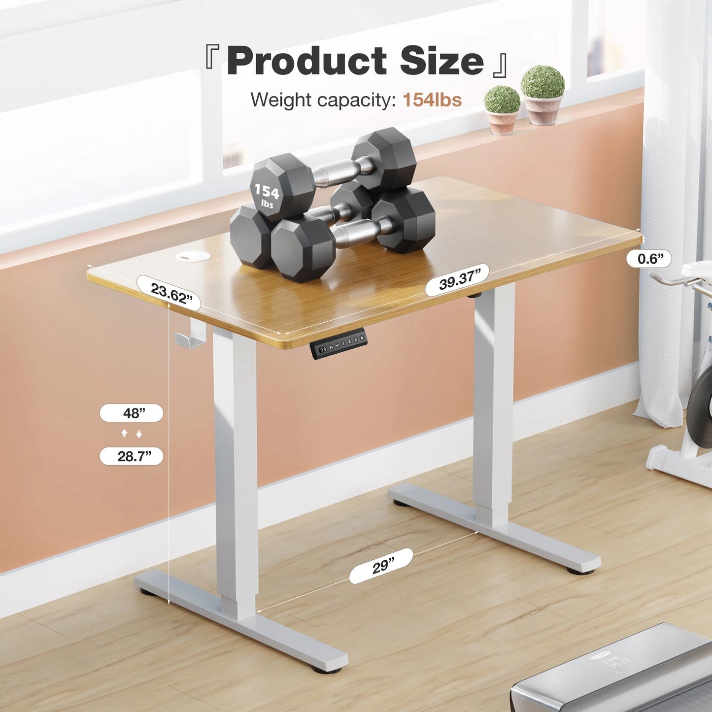 WellNest Arrangements  Electric Standing Desk – Sleek, Adjustable Sit-Stand Workspace (40x24 Inch)